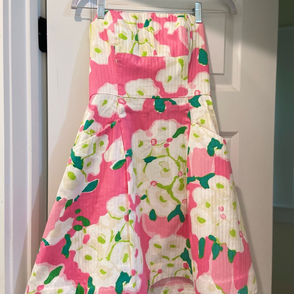 Lilly Pulitzer strapless floral short dress